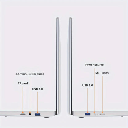 2025 New 17.3" Laptop 16GB RAM 512GB 1TB SSD Intel N5095 Portable Notebook Lightweight Backlit Keyboard Fingerprint Windows 11