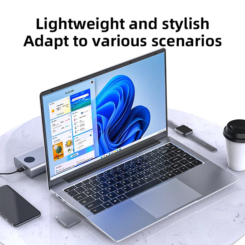 Ordinateur portable 2025 Windows 11 Notebook 14,1 pouces Intel Atom A3950 12 Go 512 Go Résolution 1920*1080 PC de bureau/étude