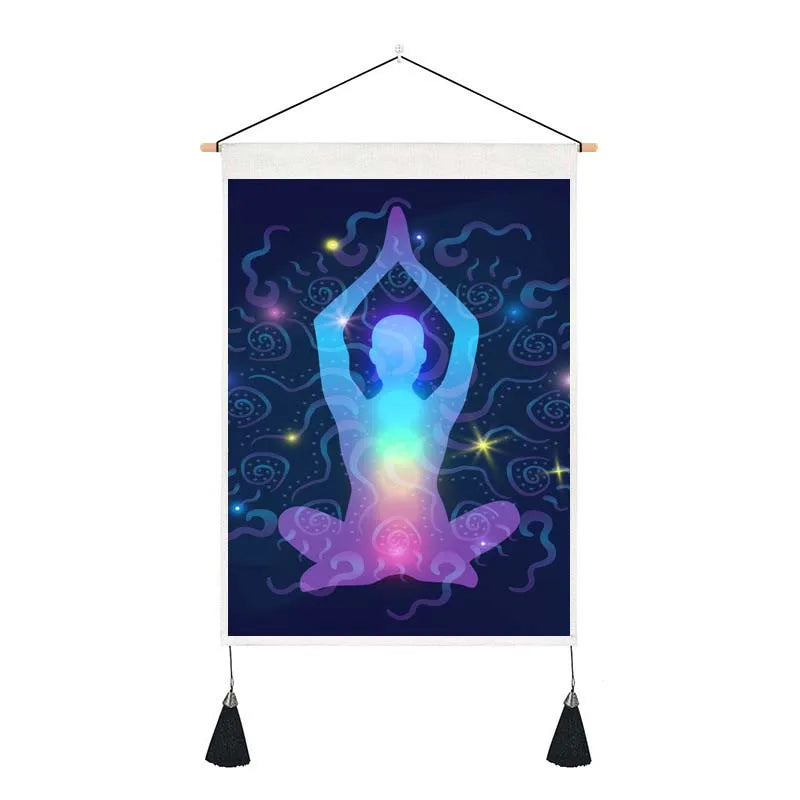 Seven Chakra Tapestry Yoga Meditation Wall Tapestry Boho Mandala Tapestry Hippie Wall Hanging for Home Decor 13.8 x 19.7 Inches