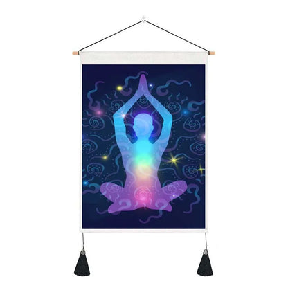 Seven Chakra Tapestry Yoga Meditation Wall Tapestry Boho Mandala Tapestry Hippie Wall Hanging for Home Decor 13.8 x 19.7 Inches