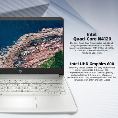 Ordinateur portable professionnel HP 14", Intel Celeron N4120, 16 Go de RAM, 384 Go de stockage (128 Go eMMC + carte SD de 256 Go), 1 an d'Office 365