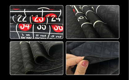 Roulette et Blackjack double face, table en feutre, disposition des virus et du gril, 120x58 cm
