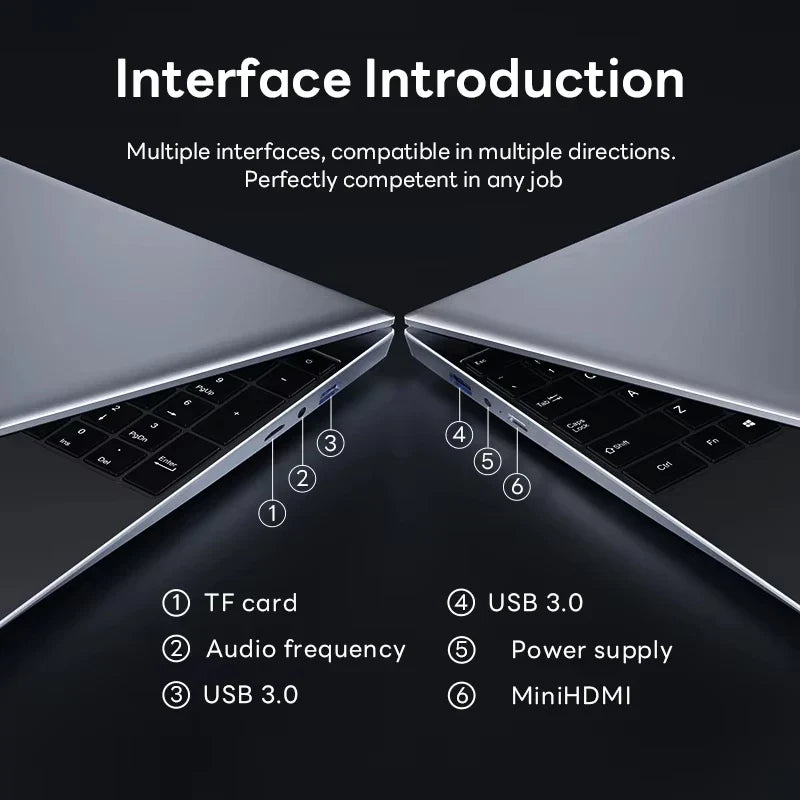 Ordinateur portable 15,6" Intel Core i7 8500Y PC 16 Go DDR4 1 To SSD Ordinateurs portables i7 Windows 11 Pro Office Déverrouillage par empreinte digitale