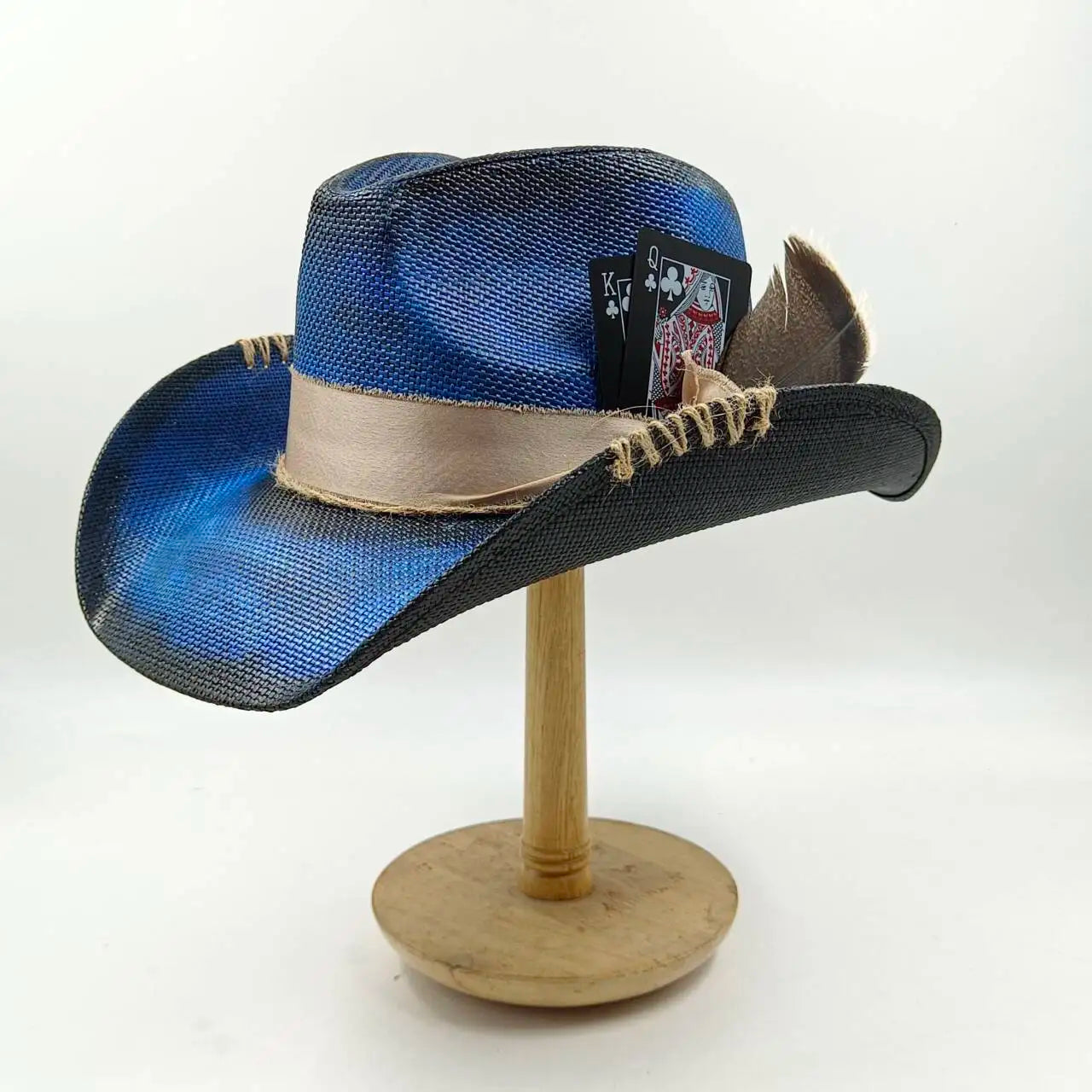 Cowboy hat summer straw hat unisex cowboy hat jazz cowboy straw hat wide brim hat spray paint custom hat party cowboy hat
