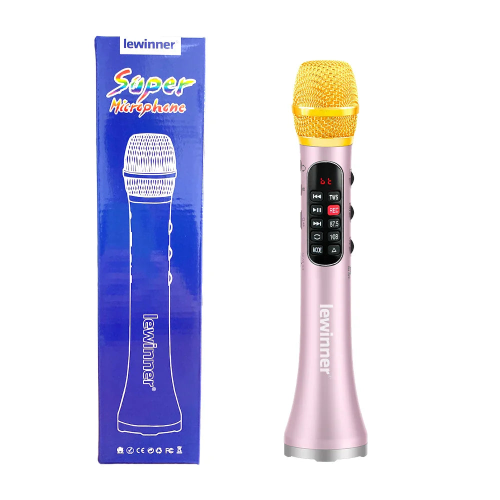 Lewinner L-1098 karaoke Microphone 30W Professional Wireless Bluetooth Mic Handheld Portable Speaker support mobile phone live