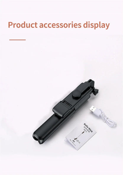 Anneau lumineux LED sans fil pour selfie, support de téléphone, trépied, lumière de remplissage, lampe à intensité variable, photographie, vidéo, trépied, streaming