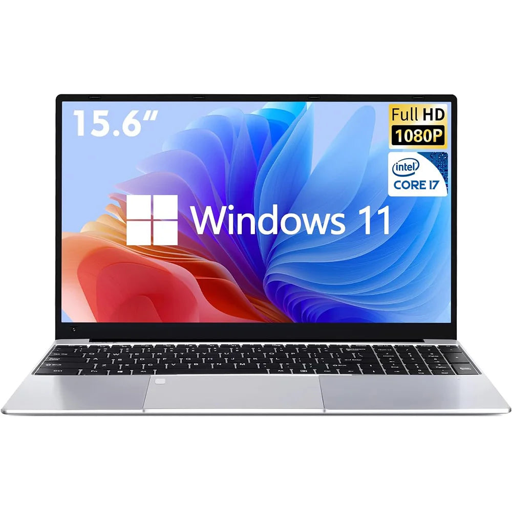 Ordinateur portable 15,6" Intel Core i7 8500Y PC 16 Go DDR4 1 To SSD Ordinateurs portables i7 Windows 11 Pro Office Déverrouillage par empreinte digitale