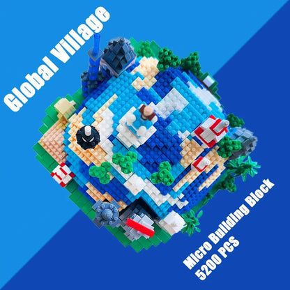 Ensemble de micro blocs de construction Architecture Global Village (6000 pièces), modèle d'architecture cadeau pour adultes et enfants