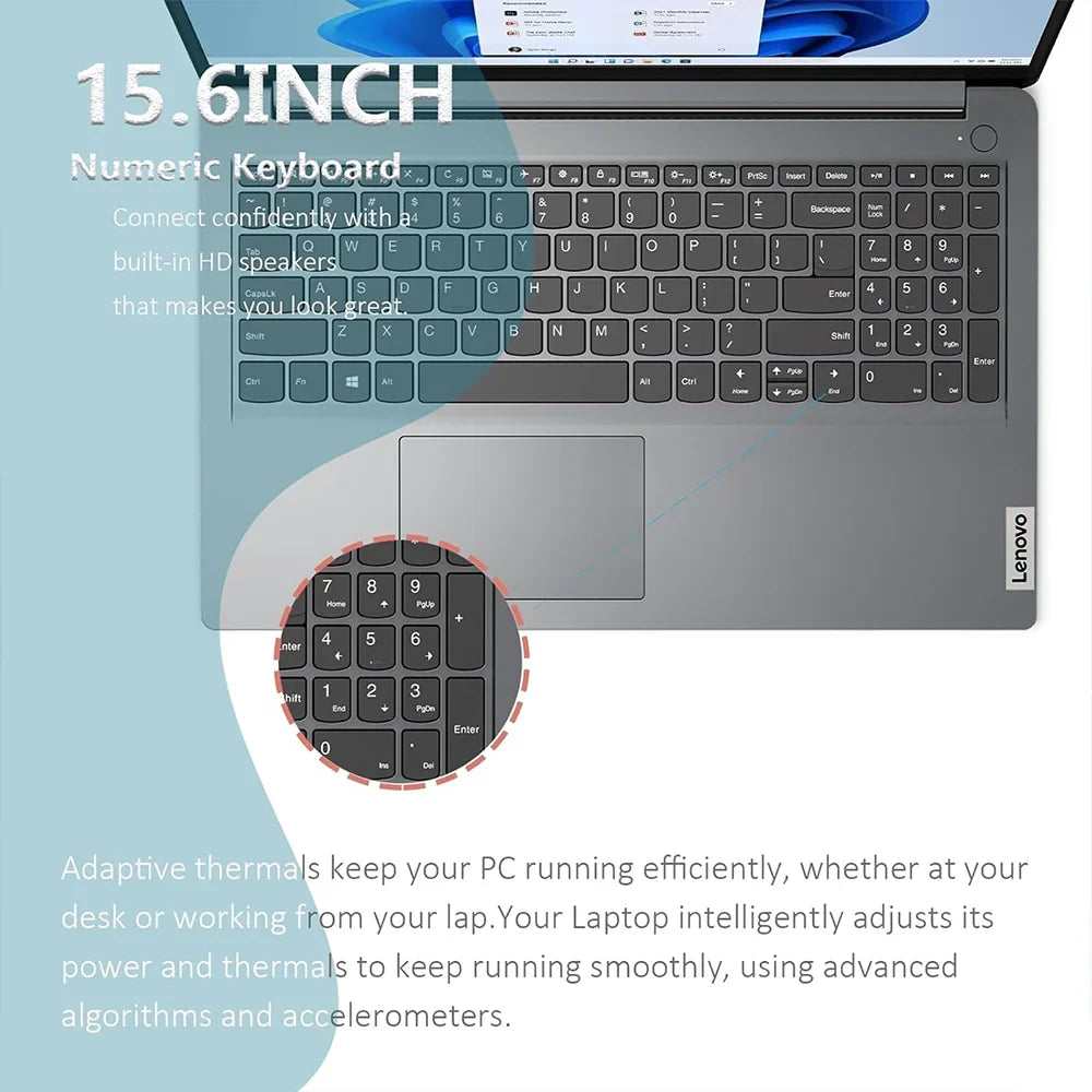 Ordinateur portable professionnel Lenovo Ideapad 1i 15,6", Intel Celeron N4500, jusqu'à 20 Go de RAM, 128 Go eMMC+1 To SSD PCIe, Wi-Fi 6, Office 365 pendant 1 an