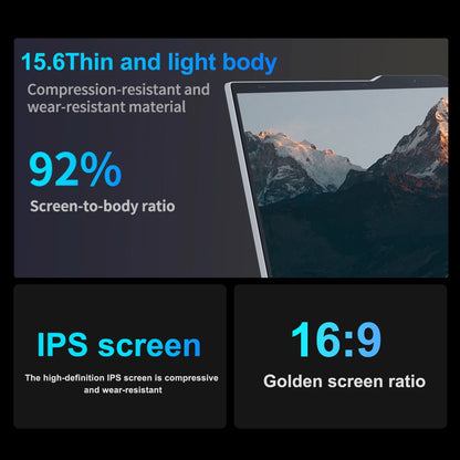 Erilles 15.6 "Intel Core i3 6100U Laptop Computer Windows 11 16GB RAM 512GB 1TB SSD Portable Notebook PC Office Study Laptops