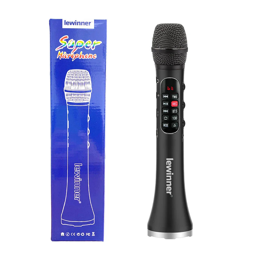 Lewinner L-1098 karaoke Microphone 30W Professional Wireless Bluetooth Mic Handheld Portable Speaker support mobile phone live