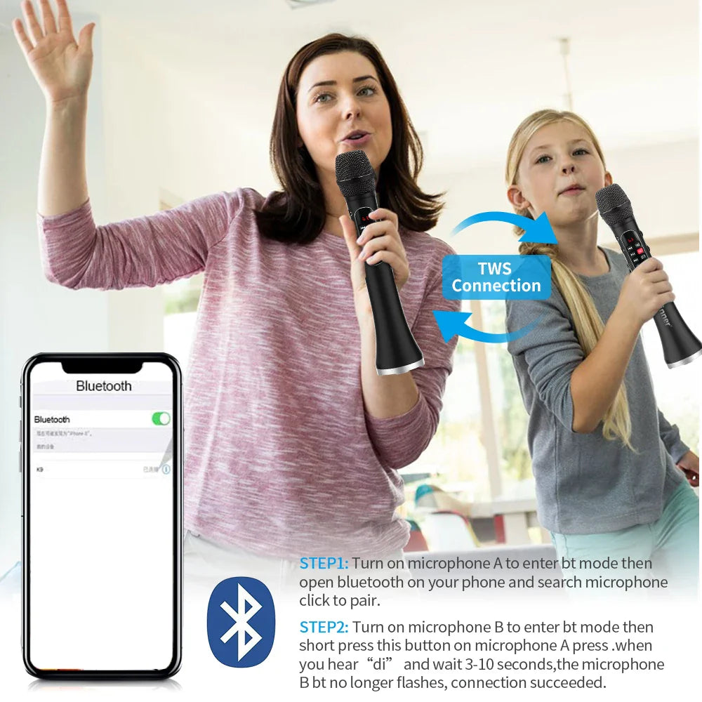 Lewinner L-1098 karaoke Microphone 30W Professional Wireless Bluetooth Mic Handheld Portable Speaker support mobile phone live