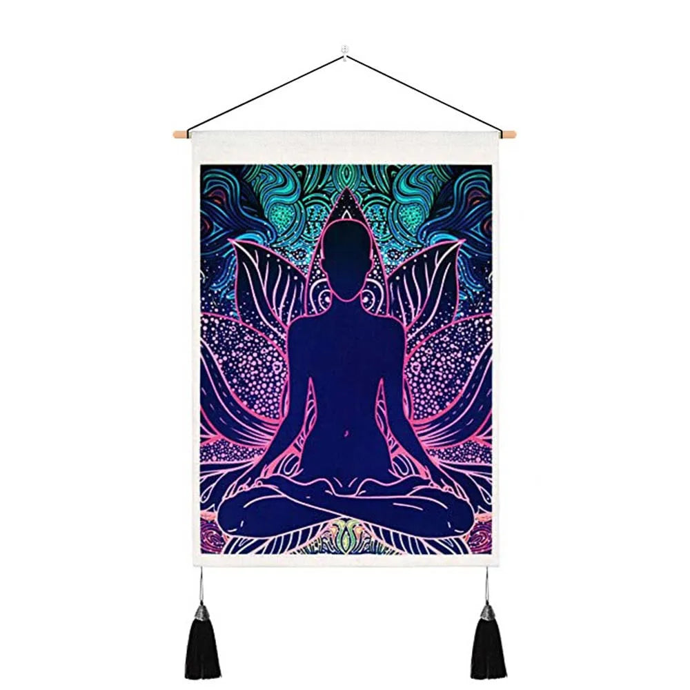 Seven Chakra Tapestry Yoga Meditation Wall Tapestry Boho Mandala Tapestry Hippie Wall Hanging for Home Decor 13.8 x 19.7 Inches