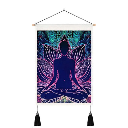 Seven Chakra Tapestry Yoga Meditation Wall Tapestry Boho Mandala Tapestry Hippie Wall Hanging for Home Decor 13.8 x 19.7 Inches