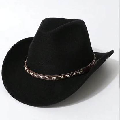 Chapeaux de Cowboy occidentaux rétro pour hommes et femmes, chapeaux de jazz, ceinture, chapeaux de cow-girl solides, chapeau de cowboy einsв©chter шля sche sombrer