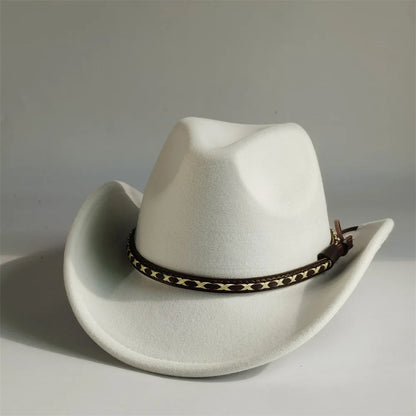 Chapeaux de Cowboy occidentaux rétro pour hommes et femmes, chapeaux de jazz, ceinture, chapeaux de cow-girl solides, chapeau de cowboy einsв©chter шля sche sombrer