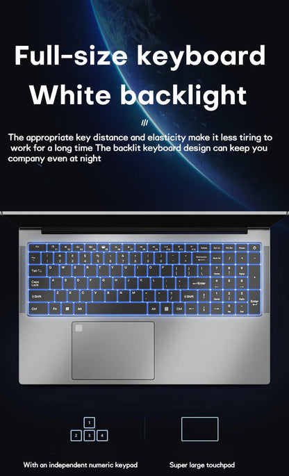 17.3" Gaming Laptop Computer PC Windows 11 Pro Intel Celeron N5095 Laptops Discrete Graphics 16GB DDR4 1TB SSD Notebook PC Gamer