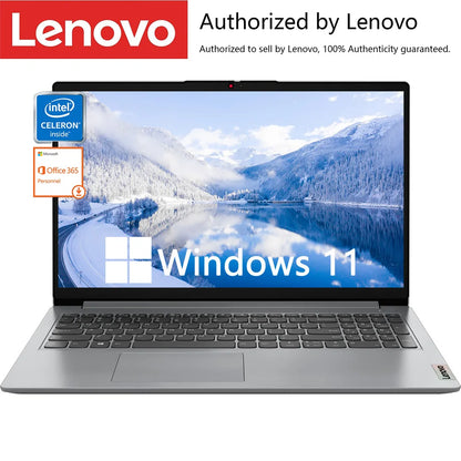 Ordinateur portable professionnel Lenovo Ideapad 1i 15,6", Intel Celeron N4500, jusqu'à 20 Go de RAM, 128 Go eMMC+1 To SSD PCIe, Wi-Fi 6, Office 365 pendant 1 an