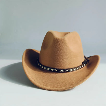 Chapeaux de Cowboy occidentaux rétro pour hommes et femmes, chapeaux de jazz, ceinture, chapeaux de cow-girl solides, chapeau de cowboy einsв©chter шля sche sombrer