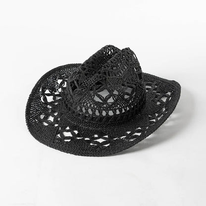 Cowboy hat summer straw hat unisex cowboy hat jazz cowboy straw hat wide brim hat spray paint custom hat party cowboy hat