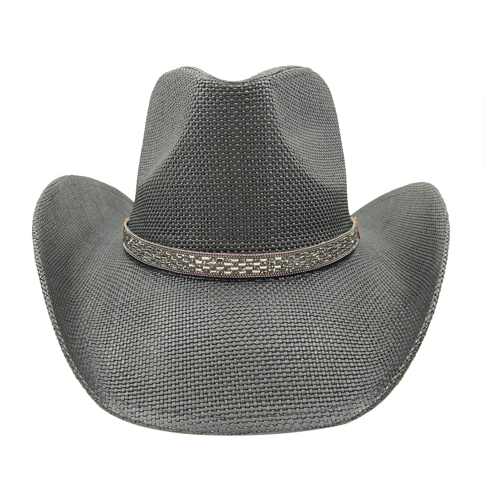 Cowboy hat summer straw hat unisex cowboy hat jazz cowboy straw hat wide brim hat spray paint custom hat party cowboy hat