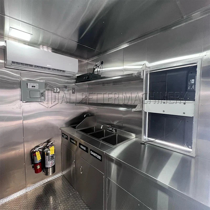 Allbetter 23ft Food Trailer Mobile Kitchen Hot Dog Stand Food Cart Pizza Mobile Food Truck Trailer USA Standard à vendre