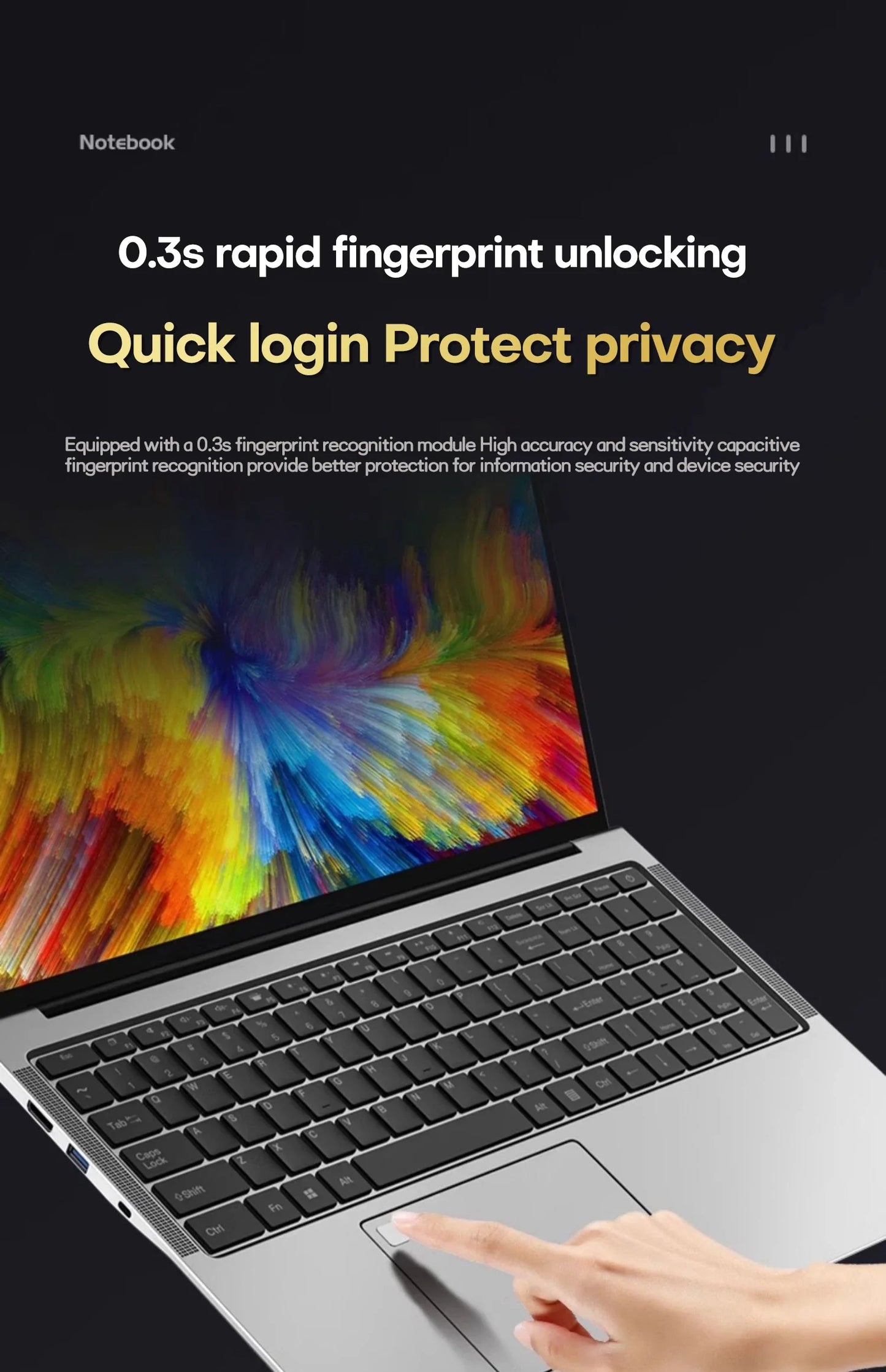 17.3 inch Laptop Computer Intel N5095 Windows 11 16GB DDR4 1TB SSD Fingerprint Unlock Gaming Laptop Backlit Computer Notebook PC