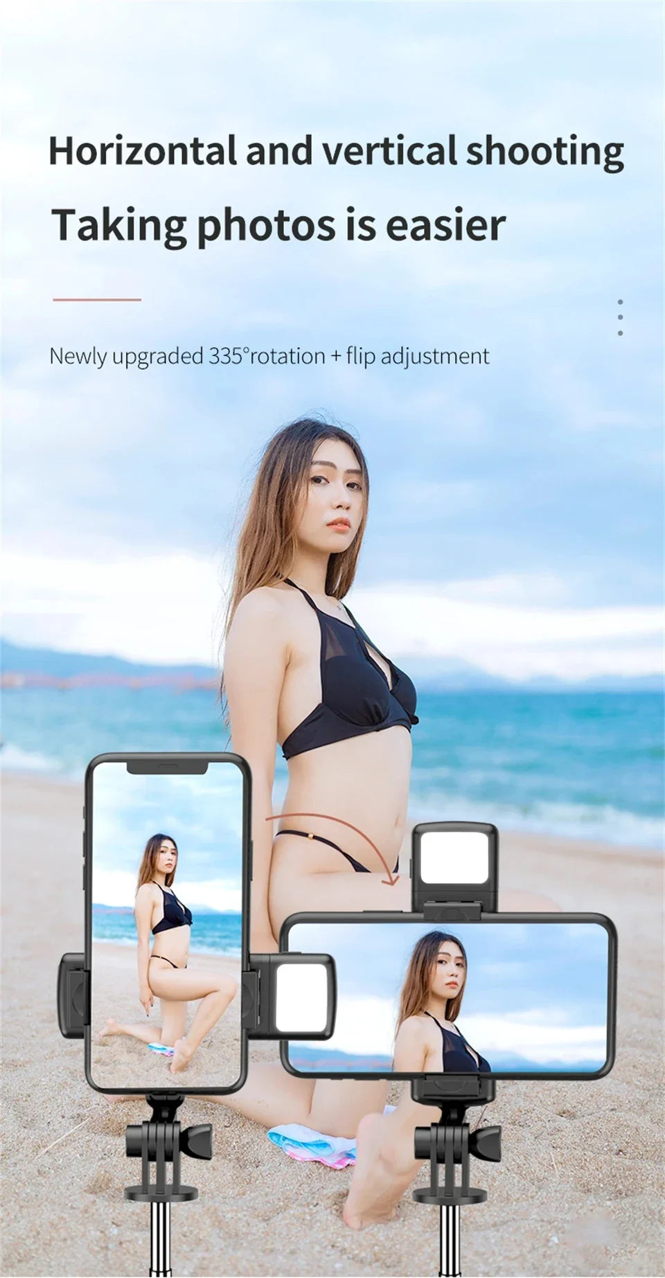 Anneau lumineux LED sans fil pour selfie, support de téléphone, trépied, lumière de remplissage, lampe à intensité variable, photographie, vidéo, trépied, streaming