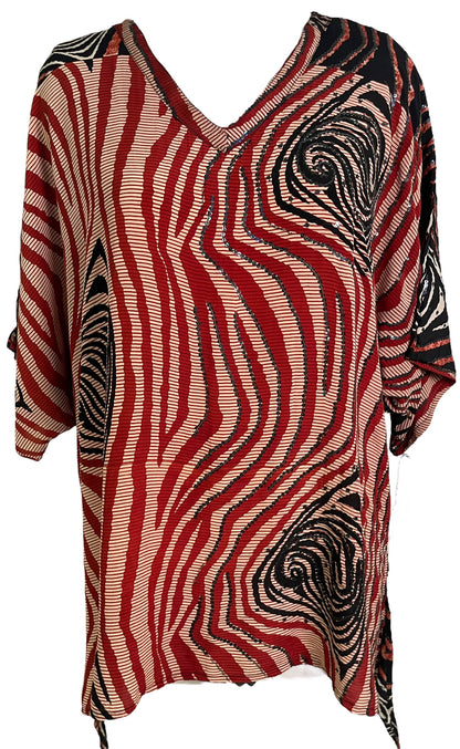 PRC6467 Avatar Pure Silk Long Tunic with Side Ties