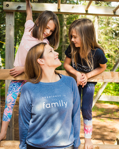Women's Family Crew Sweatshirt, Heather Navy