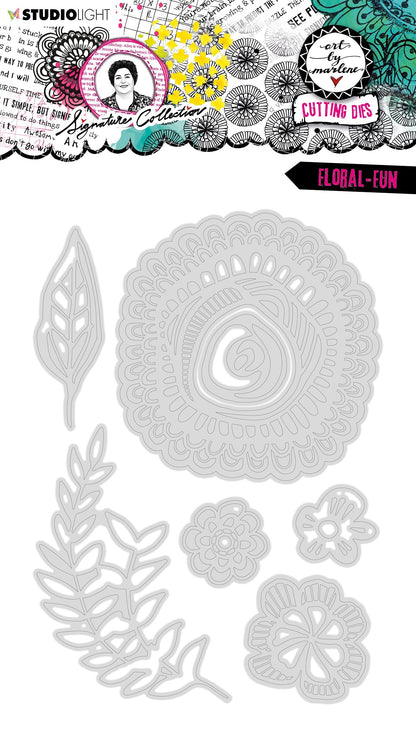 ABM Matrice de découpe Floral-Fun Signature Collection 139x97x1mm 7 pièces n°505
