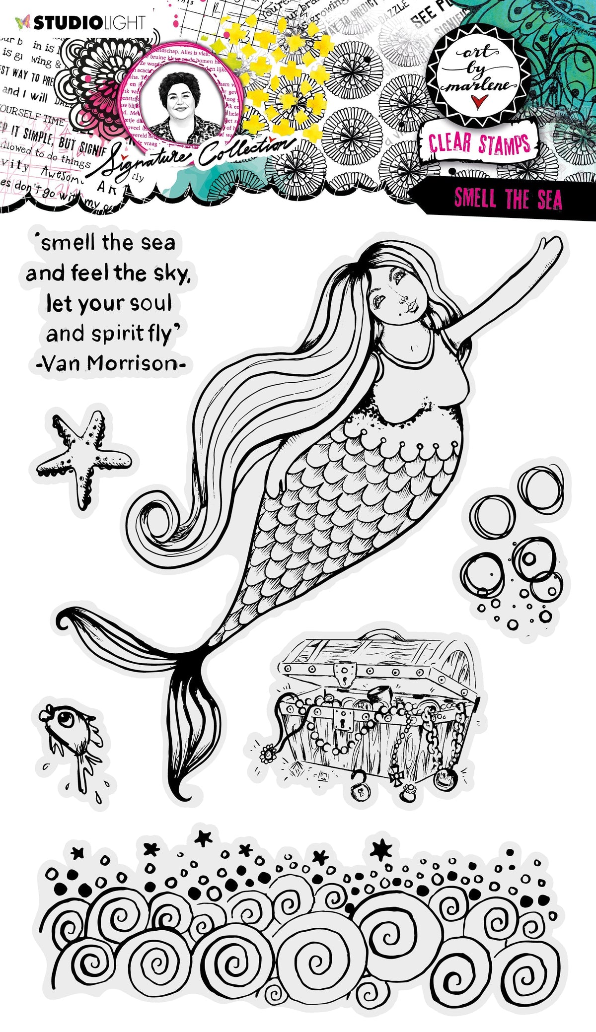 ABM Clear Stamp Smell The Sea Collection Signature 200x138x3mm 7 pcs nr.403