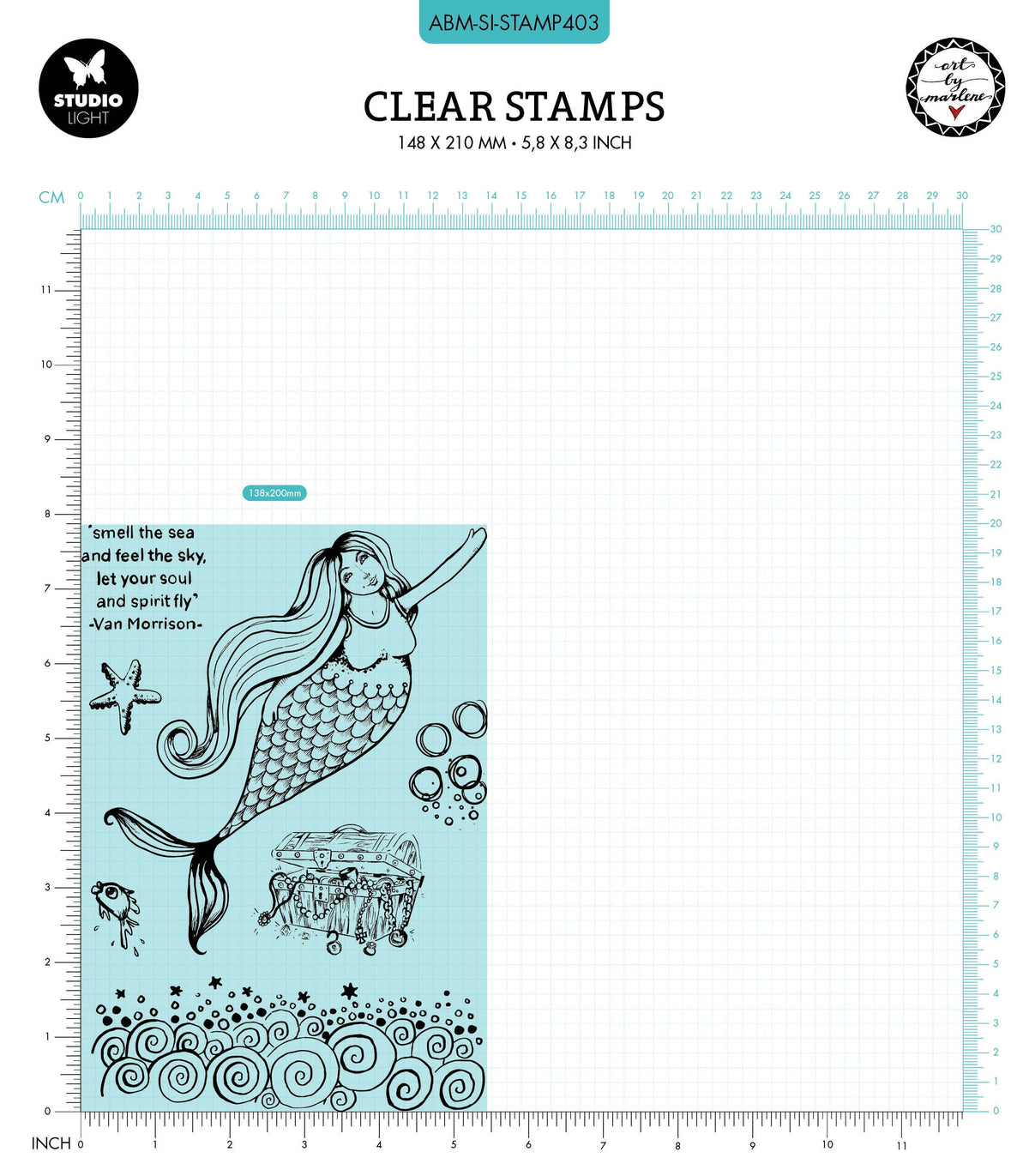 ABM Clear Stamp Smell The Sea Collection Signature 200x138x3mm 7 pcs nr.403