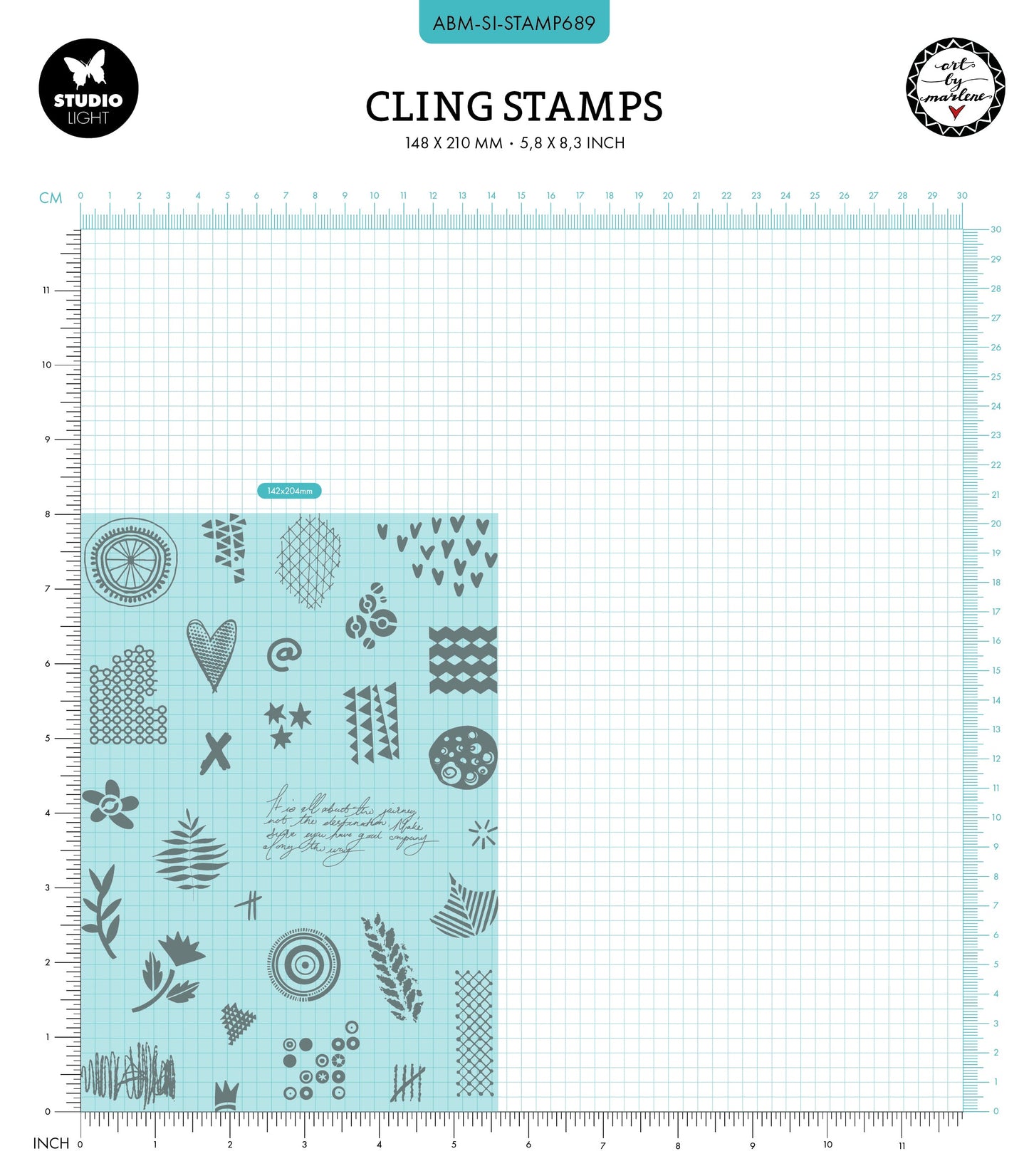ABM Cling Stamp Journaling Deco Signature Collection 29 PC