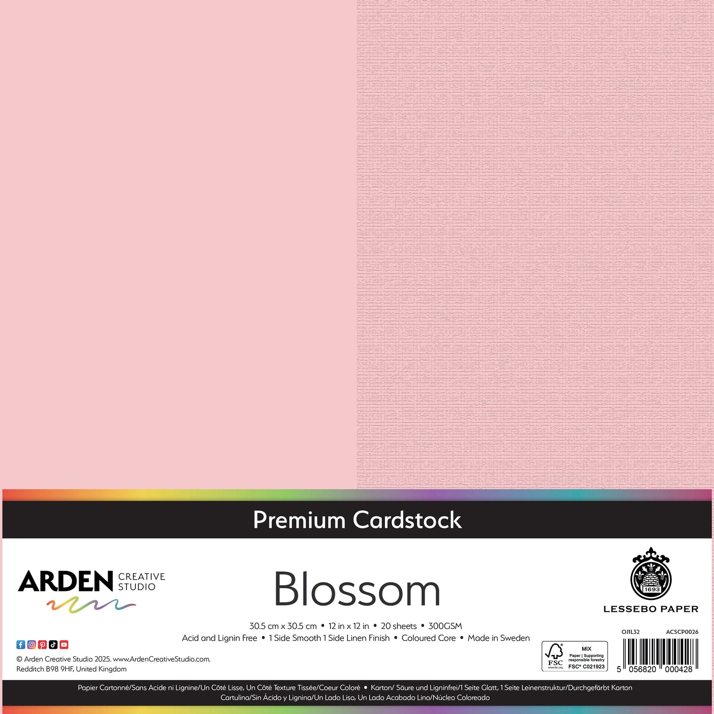Arden Creative Studio Premium Cardstock 12in x 12in 300gsm 20 Pack
