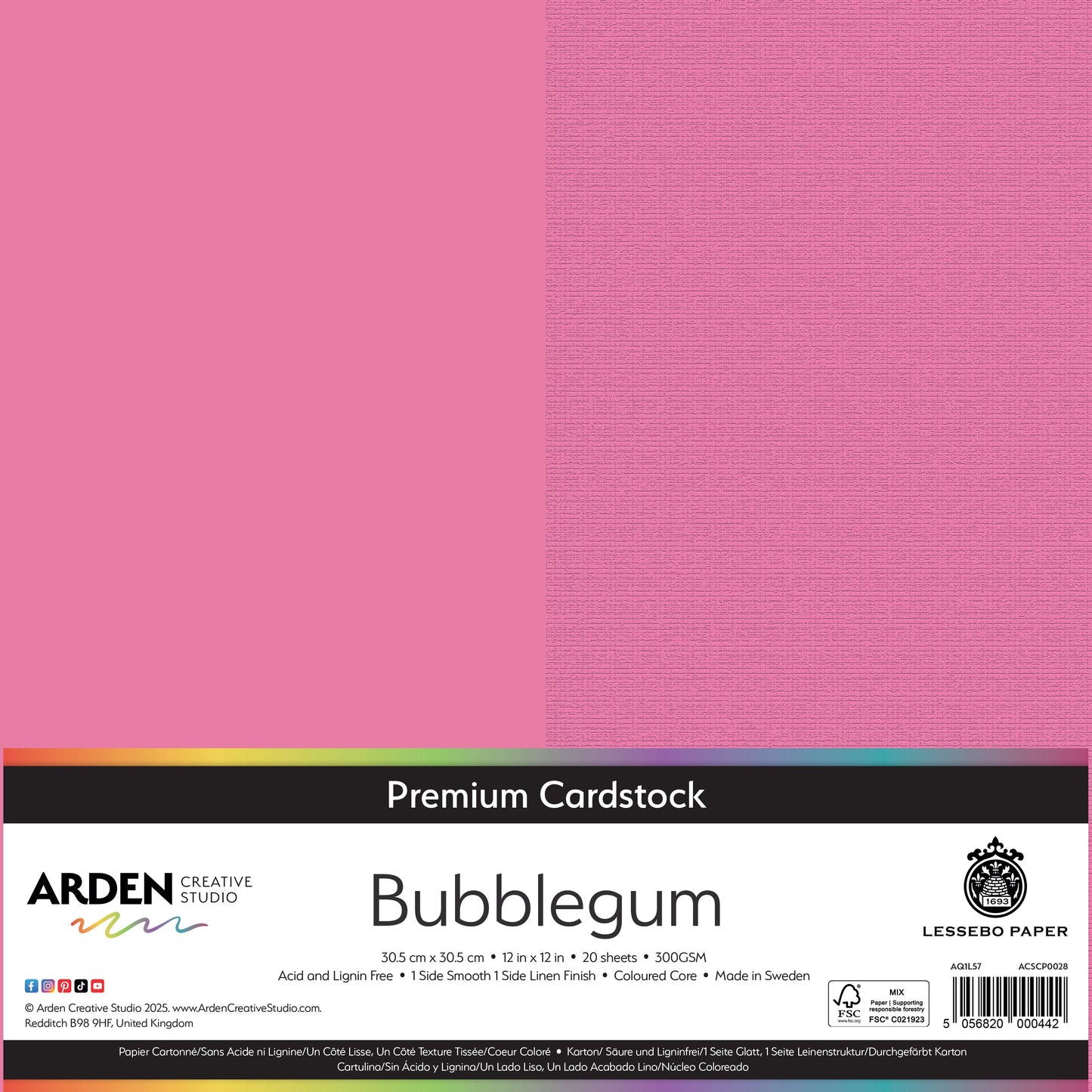 Arden Creative Studio Premium Cardstock 12in x 12in 300gsm 20 Pack