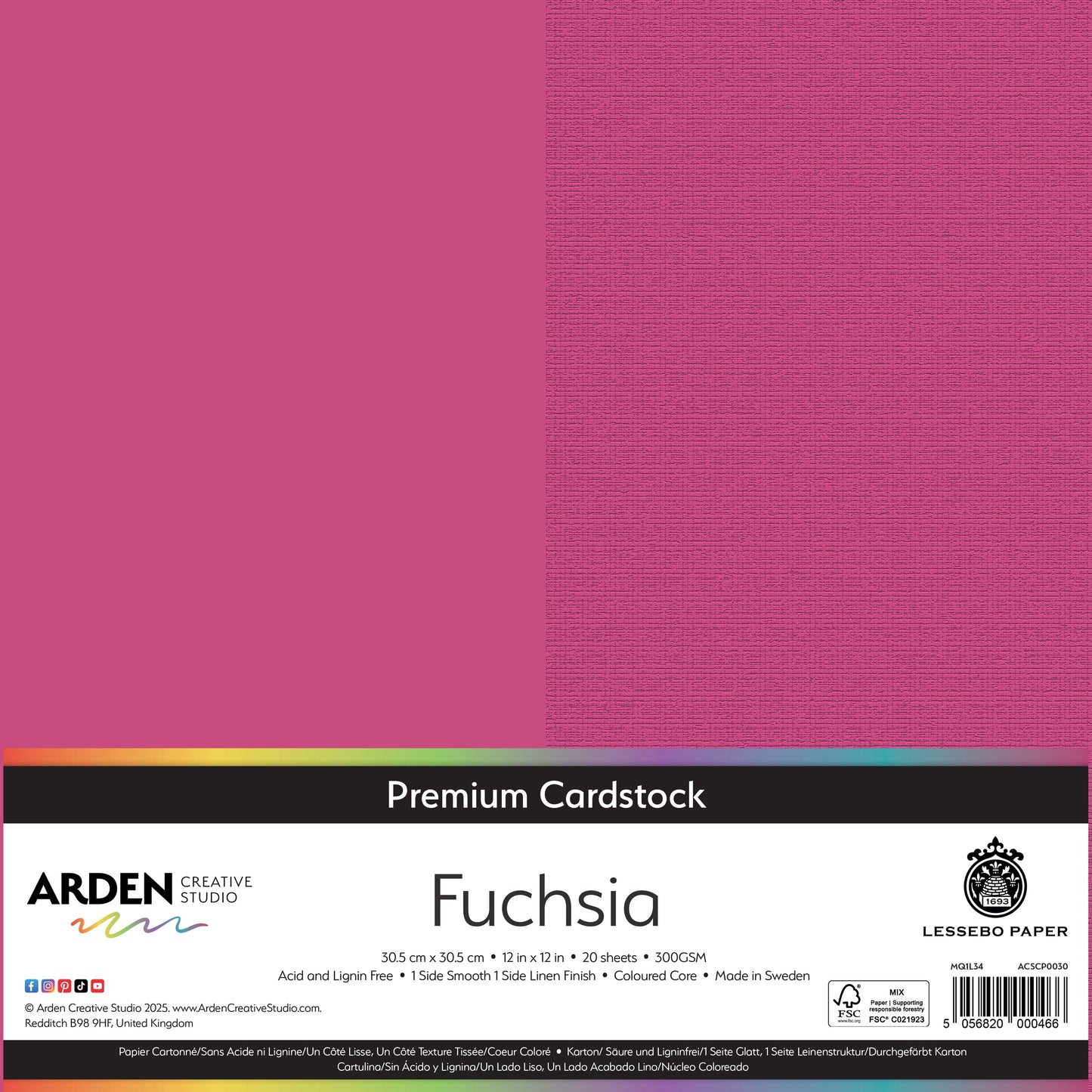 Arden Creative Studio Premium Cardstock 12in x 12in 300gsm 20 Pack