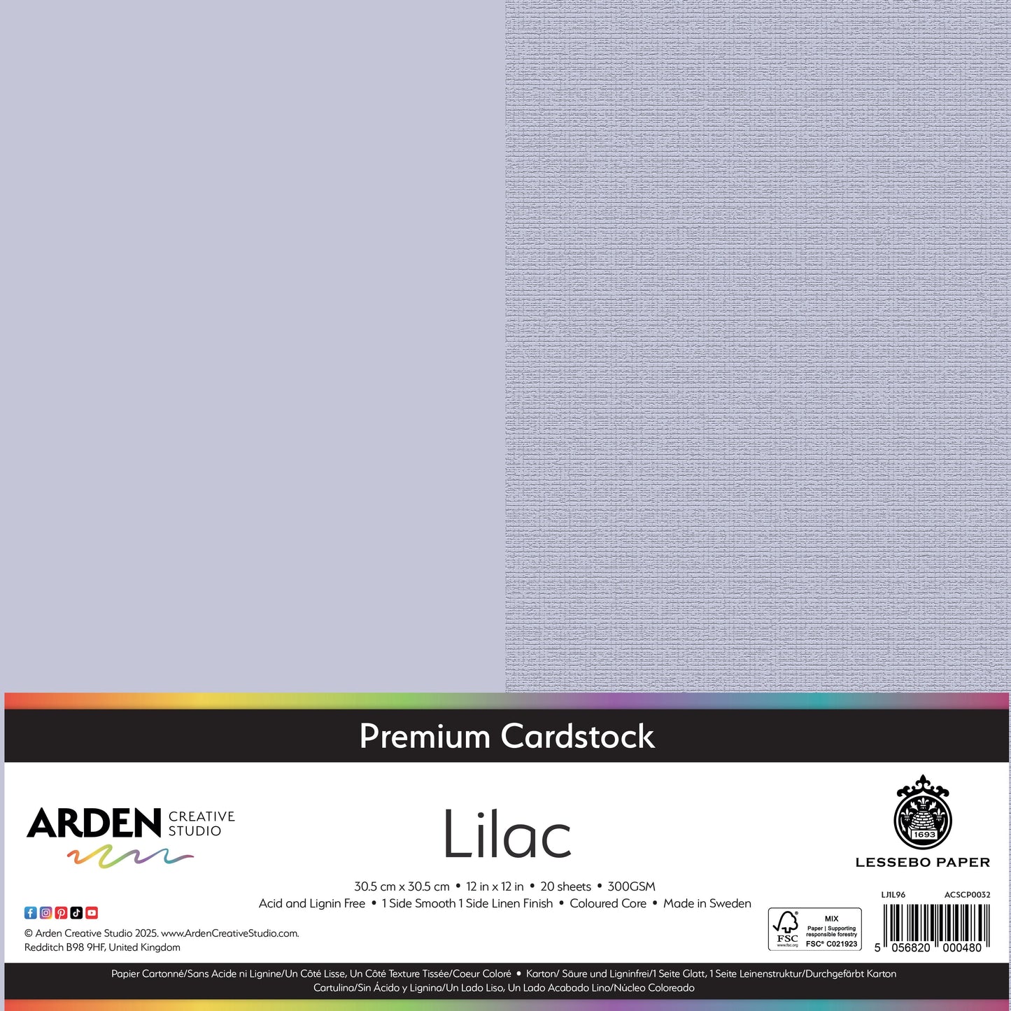Arden Creative Studio Premium Cardstock 12in x 12in 300gsm 20 Pack