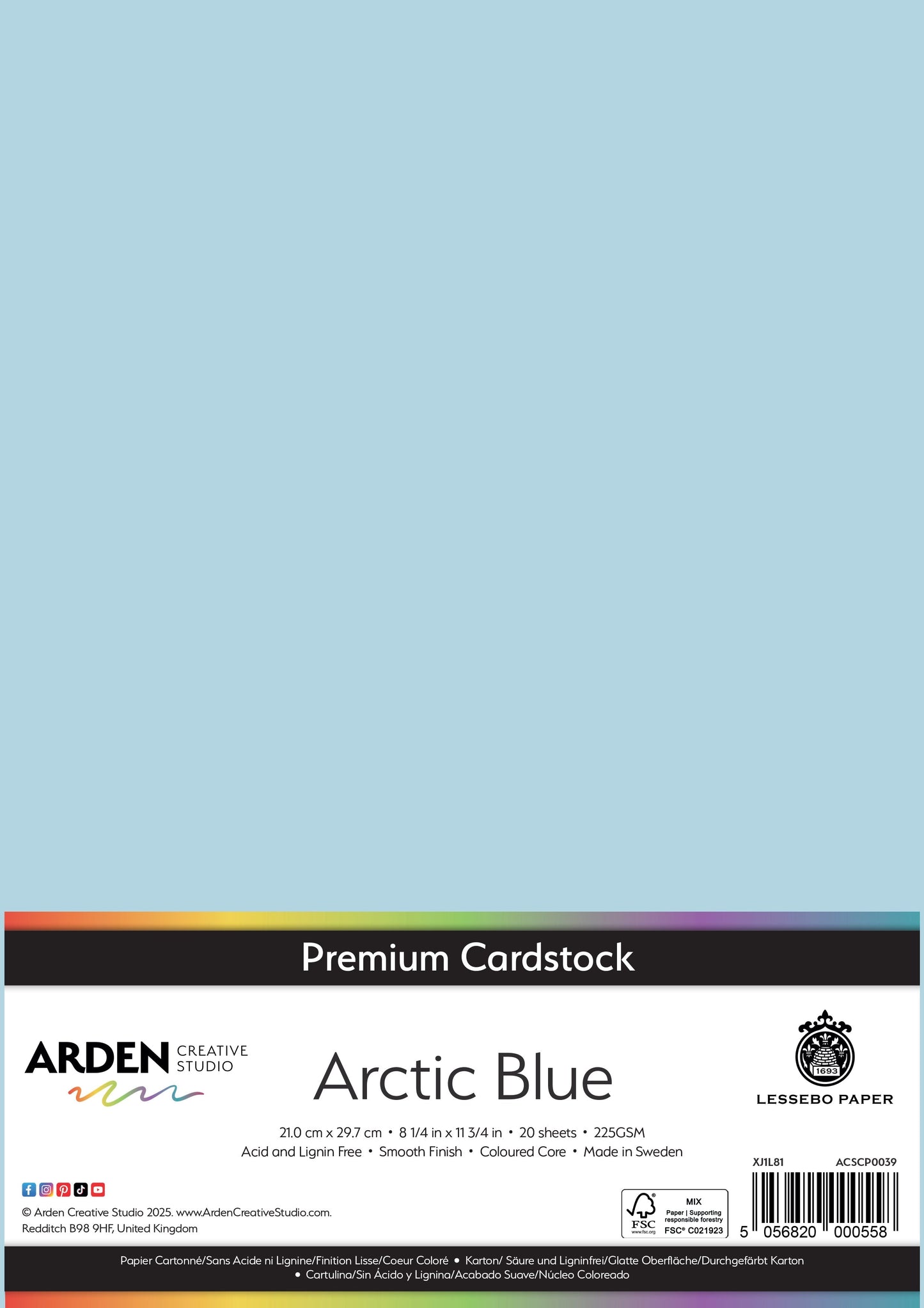 Arden Creative Studio Premium Cardstock A4 225gsm 20 Pack