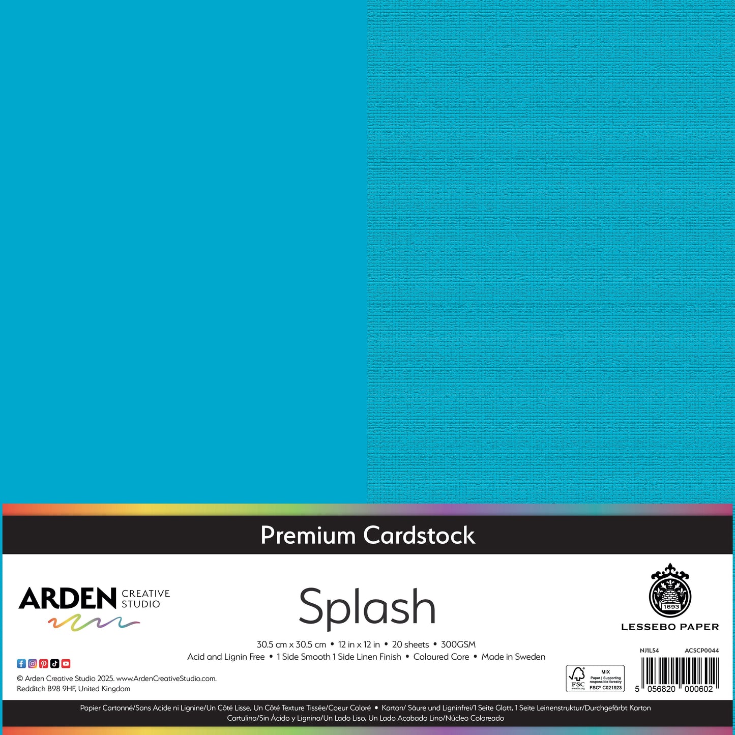 Arden Creative Studio Premium Cardstock 12in x 12in 300gsm 20 Pack