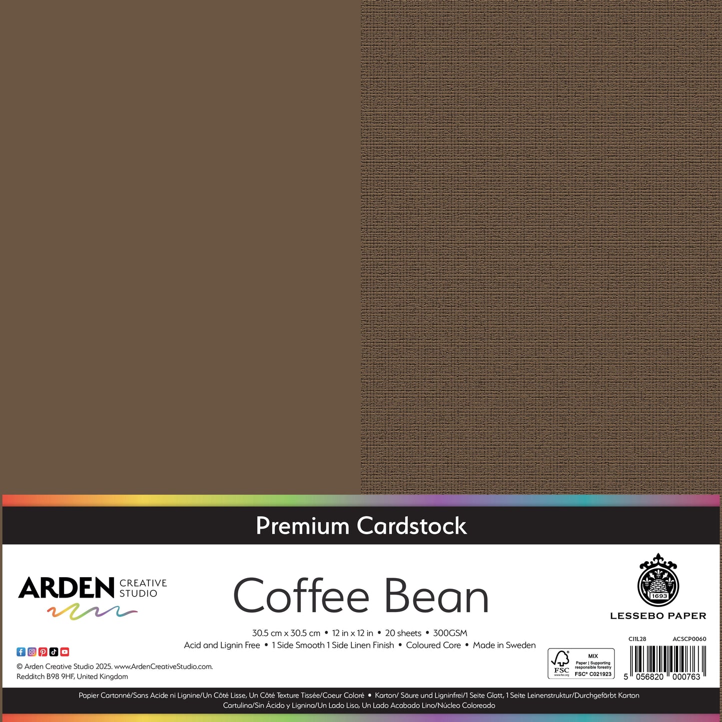 Arden Creative Studio Premium Cardstock 12in x 12in 300gsm 20 Pack