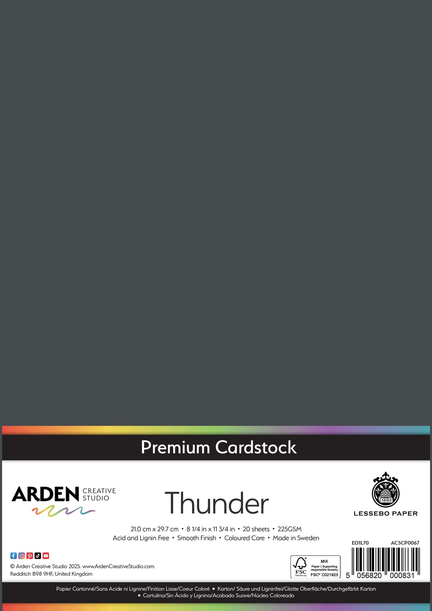 Arden Creative Studio Premium Cardstock A4 225gsm 20 Pack
