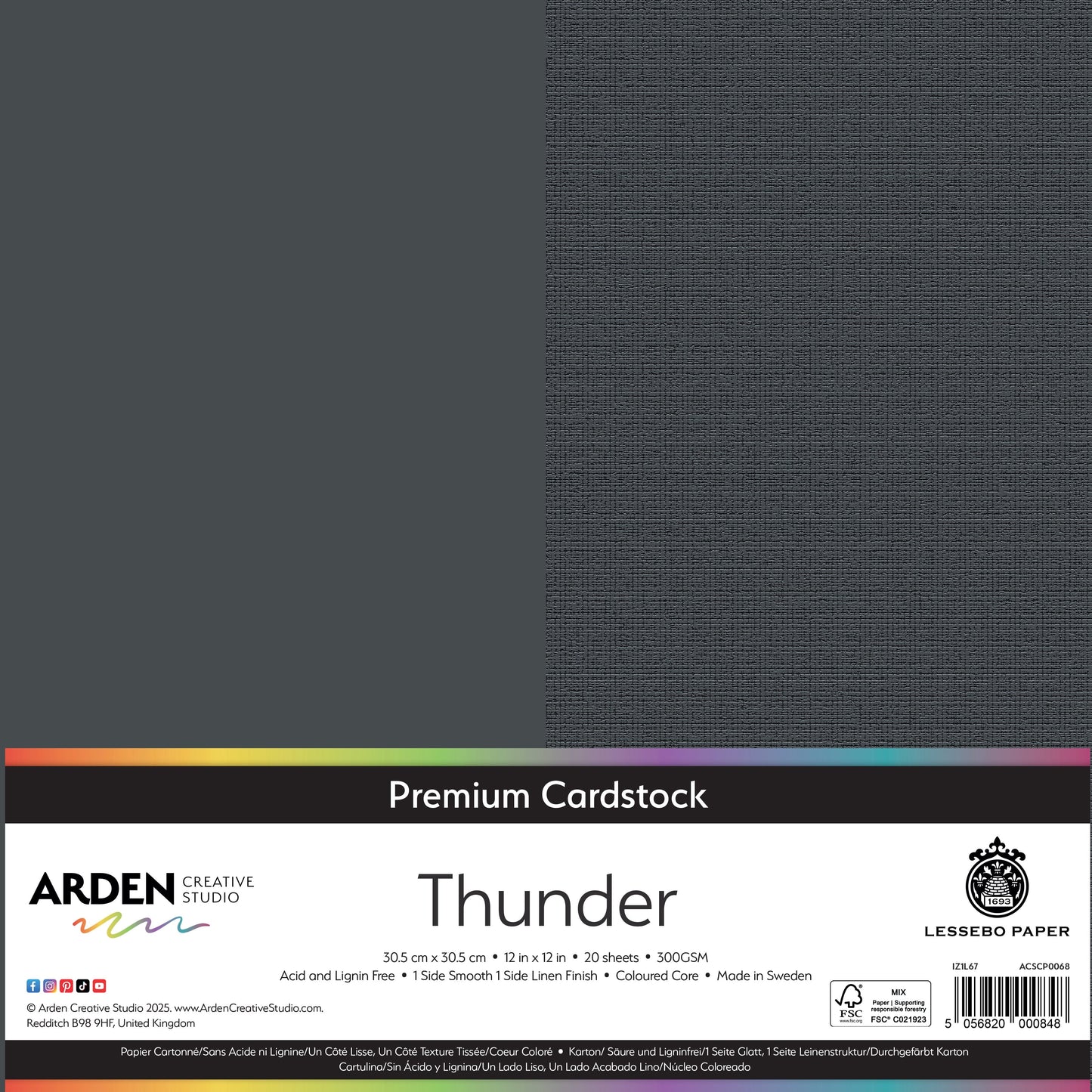 Arden Creative Studio Premium Cardstock 12in x 12in 300gsm 20 Pack