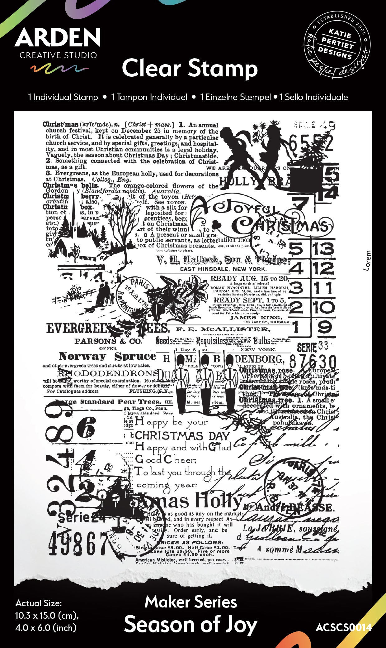 Tampon de fond Arden Creative Studio Maker Series Season of Joy 10 x 15 cm