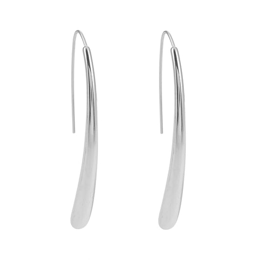 Style ADARA Or Blanc (ton argent) : Élégance Abstraite. Boucles d'Oreilles Géométriques Avant-Gardistes