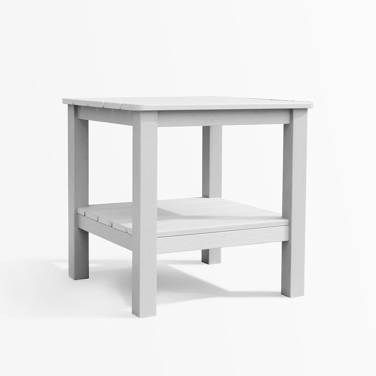 Table d'appoint d'extérieur en polymère avec étagère