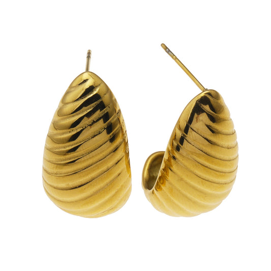 ADIRANA : Beauté de larme - Boucles d'oreilles clous à lignes texturées