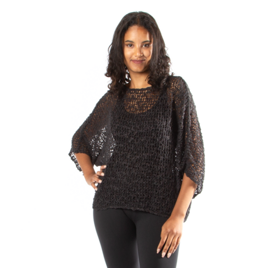 Haut en maille Popcorn – Anthracite