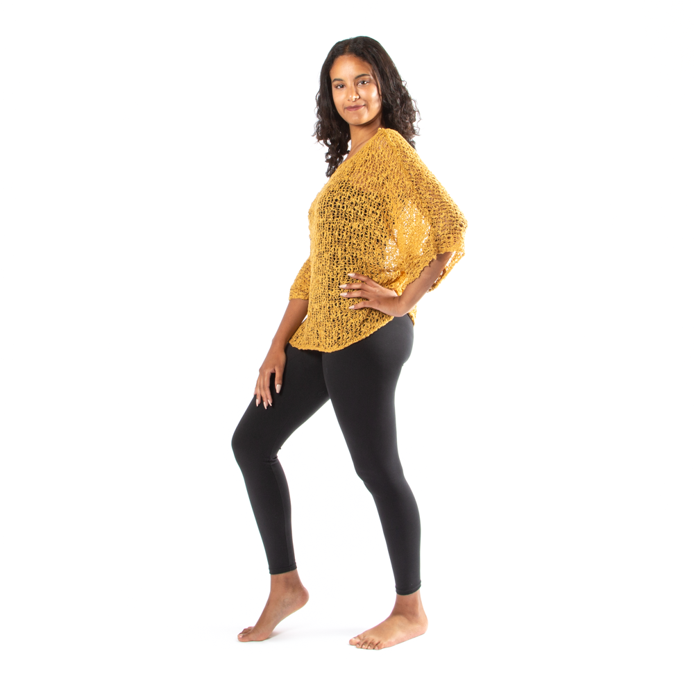 Popcorn Knit Top - Saffron