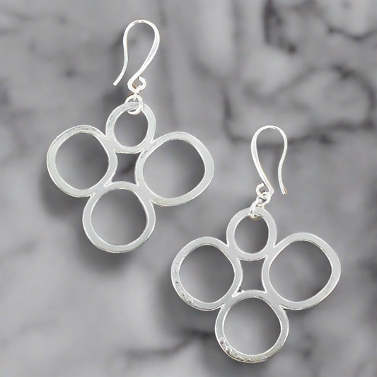 Boucles d'oreilles bulles en plaqué argent